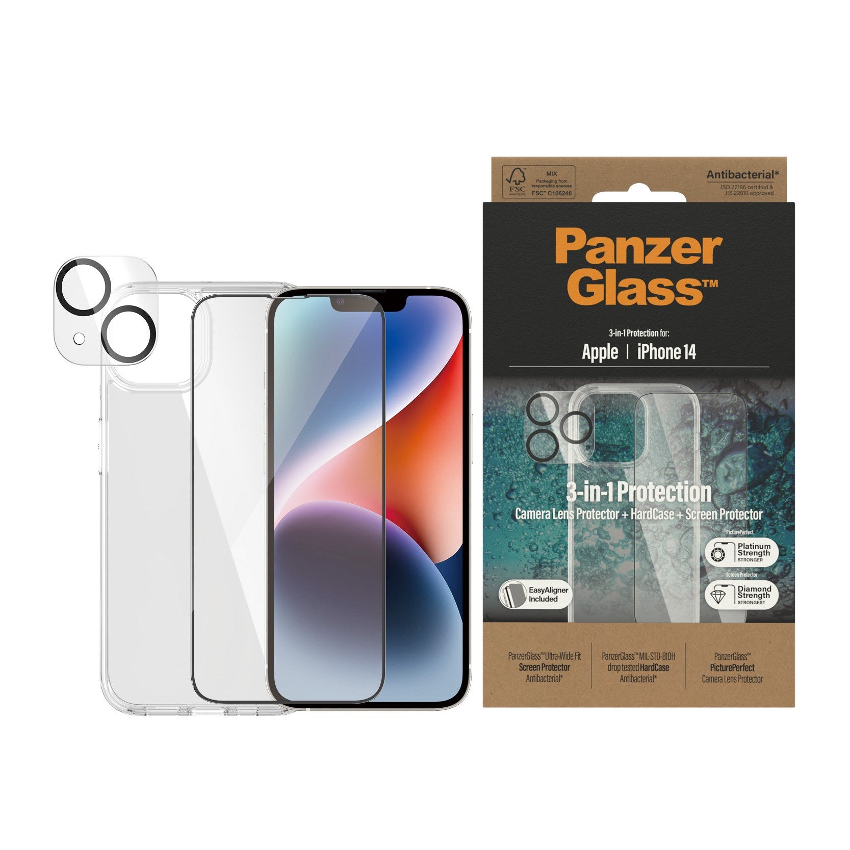 PanzerGlass® 3-in-1 Pack iPhone 14